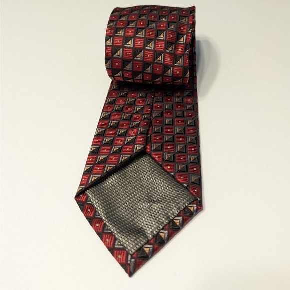 Alexander Julian 100% Polyester Tie, Dark Red and Black - Picture 1 of 5